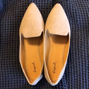 Never worn - taupe flats - size 8